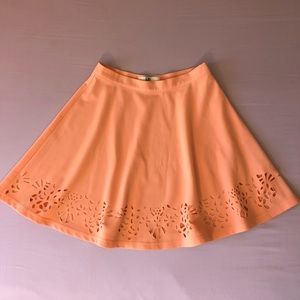 🌸Peach Laser Cut Skater Skirt